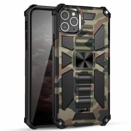 Extra beschermend iPhone 12 Pro Max hoesje met kickstand - Groen camo