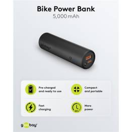  Goobay powerbank voor fiets, step enz. met zaklamp - 5.000 mAh