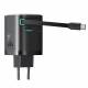 Joyroom 65W GaN PD oplader m uitrekbaar USB-C kabel en USB-C/USB-A poorten