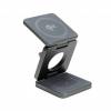 Qi2 Pocket-size opvouwbare 3-in-1 draadloze oplader - grijs