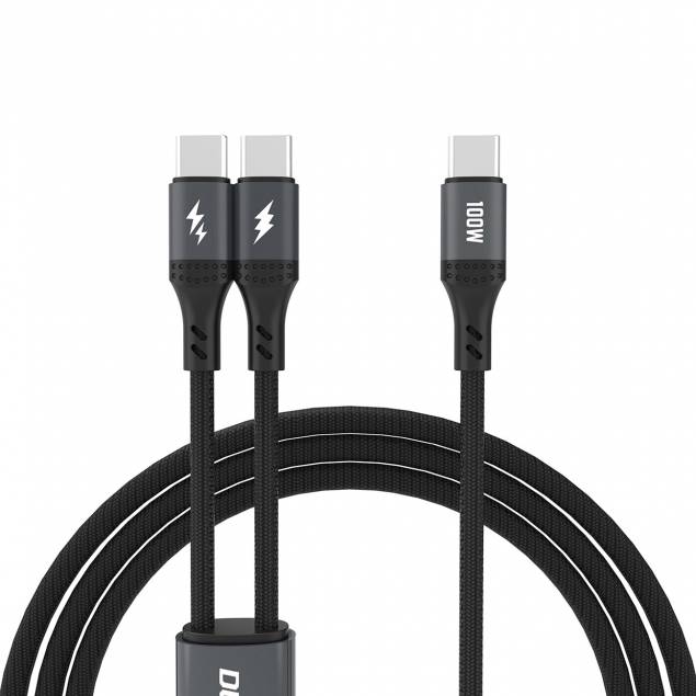 Dudao 2-in-1 USB-C Y-kabel 100W 1,2m