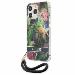  Guess GUHCP13LHFLSB iPhone 13 Pro / 13 blå hardcase med blomsterrem