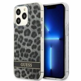 Guess GUHCP13LHSLEOK iPhone 13 Pro / 13 grå hardcase Leopard