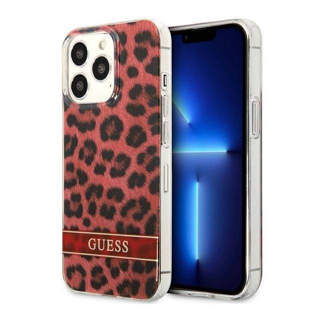 Guess GUHCP13LHSLEOR iPhone 13 Pro / 13 rød hardcase Leopard