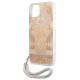 Guess GUHCP13SHFLSD iPhone 13 mini guld/guld hardcase med blomstrebånd