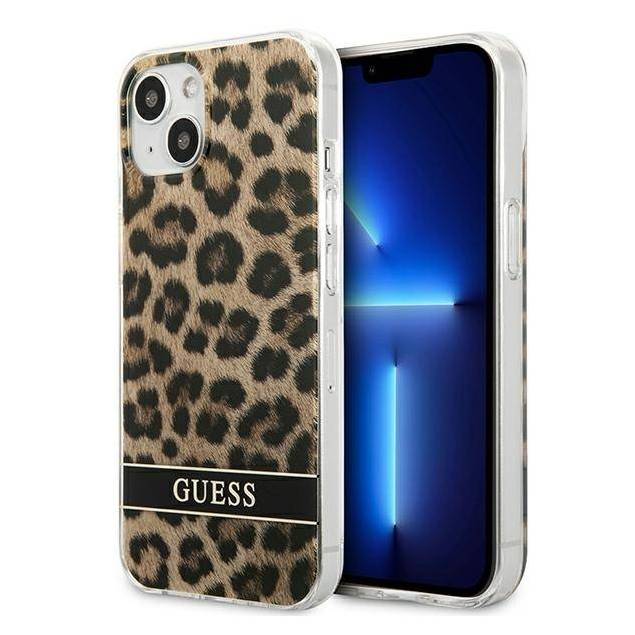 Guess GUHCP13SHSLOW iPhone 13 mini brun hardcase Leopard