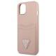 Guess iPhone 13 pink hardcase SaffianoTriangle Logo Cardslot