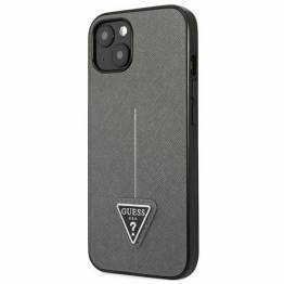  Guess iPhone 13 mini sølv hardcase Saffiano Triangle Logo