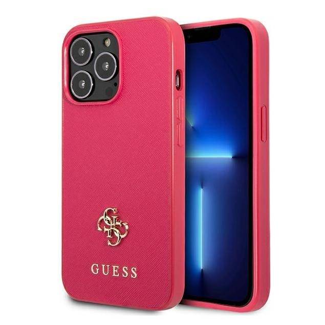 Guess Saffiano 4G cover til iPhone 13 Pro / 13 - pink