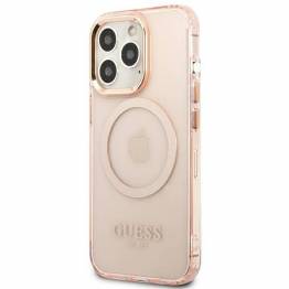  Guess iPhone 13 Pro / 13 pink hardcase med guld kant