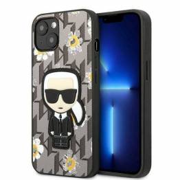 Karl Lagerfeld Flower Ikonik Karl cover til iPhone 13 mini - grå