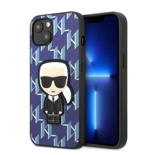 Karl Lagerfeld iPhone 13 hardcase blå Monogram Ikonik Patch