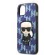 Karl Lagerfeld iPhone 13 hardcase blå Monogram Ikonik Patch