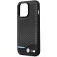 Case BMW iPhone 13 Pro / 13 sort hardcase læder Carbon