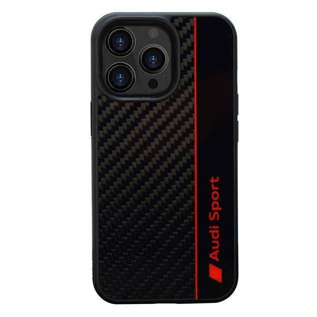 Audi Carbon Fiber Stripe iPhone 13 Pro Max sort hardcase