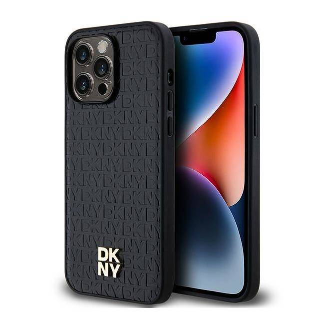 DKNY Lædermønster MagSafe cover til iPhone 13 Pro Max - sort