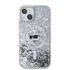 Karl Lagerfeld Liquid Glitter Choupette Head MagSafe cover til iPhone 13 - transparent