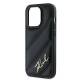 Karl Lagerfeld Diagonal Quildet Script cover til iPhone 13 Pro / 13 - sort