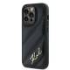 Karl Lagerfeld Diagonal Quiltet Skrift cover til iPhone 13 Pro Max - sort