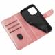 Elegant bookcase cover med klap og kickstand til iPhone 13 Pro Max pink