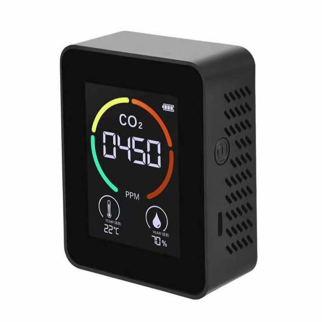 CO2 meter met temperatuur- en vochtigheidssensor met LCD-scherm