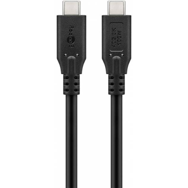 Goobay USB-C kabel 100W PD - USB4 - 40 Gbit/s - 2m - Zwart