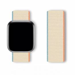 Sport nylon Loop band voor Apple Watch Ultra en Watch 38/40/41/42mm - Beige/Blauw/Oranje