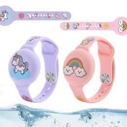  AirTag armband voor kinderen in silicone met regenboog - Roze