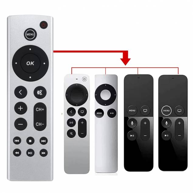 Apple TV afstandsbediening (remote) zonder Siri - Zilver