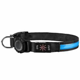 Waterdichte LED-halsband met AirTag-houder voor honden - Roze - 38-60cm - Groot