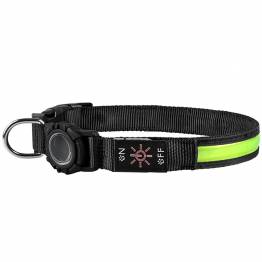 Waterdichte LED-halsband met AirTag-houder voor honden - Roze - 38-60cm - Groot