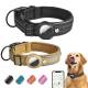 Halsband met AirTag houder en reflectie voor honden - Zwart - 48-55 cm - XL