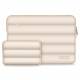 Puffy MacBook 13-14" sleeve met accessoirevak en kleine accessoiretas - Beige