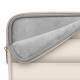 Puffy MacBook 13-14" sleeve met accessoirevak en kleine accessoiretas - Beige