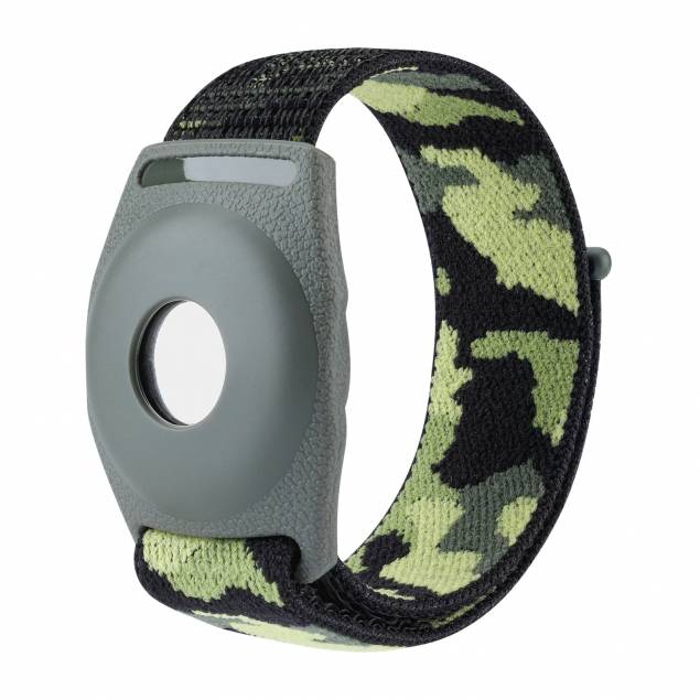 Nylon Loop AirTag armband voor kinderen en volwassenen - 13-22cm - Groen camo