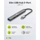 Goobay slank 5-i-1 USB-C 3.2 hub voor 2x USB-C en 3x USB-A - 5 Gbit/s