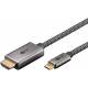 Geweven USB-C naar HDMI-kabel van Goobay...