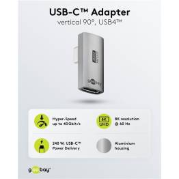  USB-C 4.0-adapter met 90° gedraaide hoek - 240W / 40Gbps / 8K