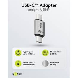  USB-C 4.0 adapter mannelijke naar mannelijke - 240W / 40Gbps / 8K