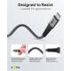 Goobay 2-in-1 geweven USB-C Y-kabel met versterkte stekkers - 60W - 1,5m