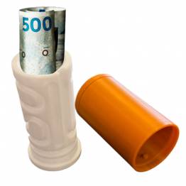  Puzzlebox cilinder labyrint voor geldcadeaus en geocaching - 3D geprint - Wit/Bruin