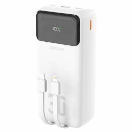 Dudao K15Max powerbank 30.000mAh met USB-C en Lightning kabel - 22,5W PD+QC - Zwart