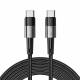 Tech-Protect UltraBoost Evo geweven USB-C kabel 100W PD oplaadkabel - Zwart - 3m