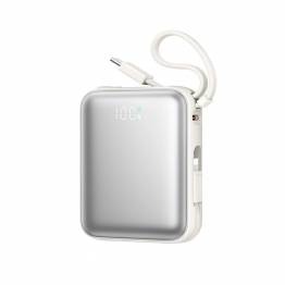 Joyroom mini powerbank met USB-C en Lightningkabel - 10.000mAh - 22.5W PD - Wit