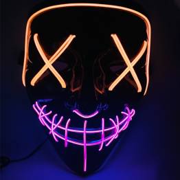 Halloween LED masker - 2-kleurig - Oranje/Paarse