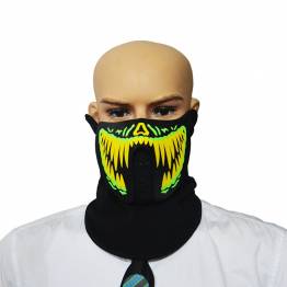 Halloween, carnaval en feest LED masker - stemgeluid geactiveerd - Geel/Groen