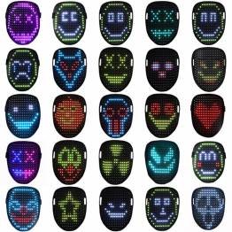  Halloween, fastelavn en feest RGB LED masker - 50 motieven - 234 diodes