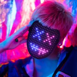 Halloween, fastelavn en feest RGB LED masker - 50 motieven - 234 diodes
