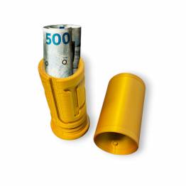 Puzzlebox cilinder labyrint voor geldcadeaus en geocaching - 3D geprint - Goud