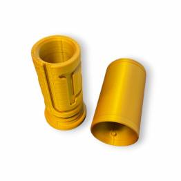 Puzzlebox cilinder labyrint voor geldcadeaus en geocaching - 3D geprint - Goud